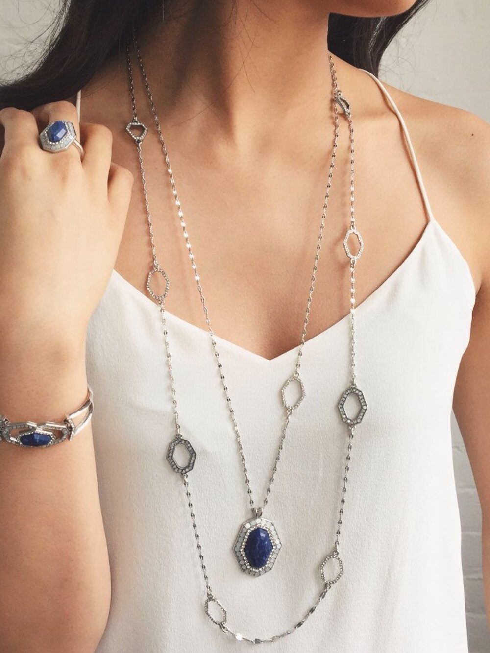 Chloe and Isabel Modern Mosaic Long Pendant Necklace